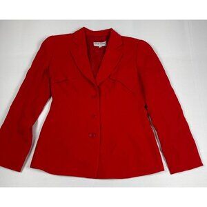 Giorgio Armani Le Collezioni Women 4 Red 100% Wool Blazer Jacket Made in Italy